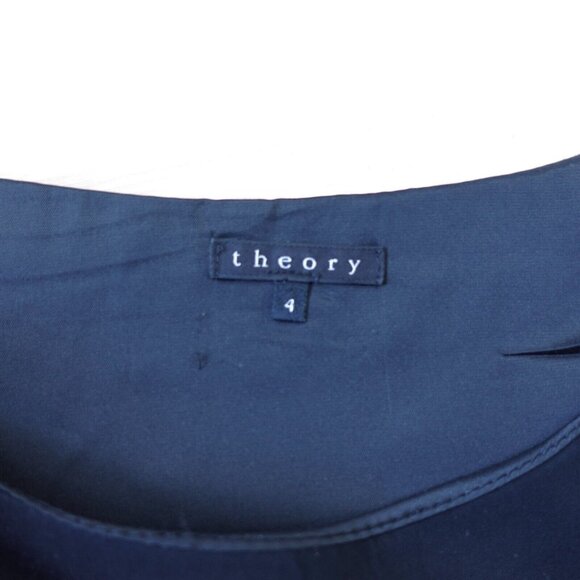 THEORY Dress 4 Black Mini Sheath Fitted Classic Small Stretch Work USA $245 - Picture 3 of 16